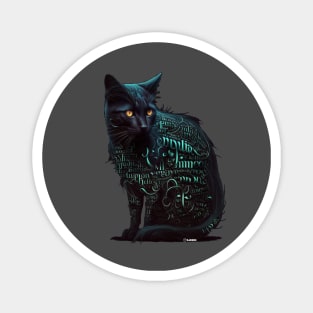 Black Cat of Magic Text Magnet